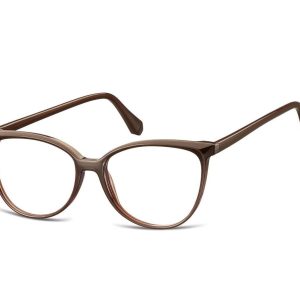 Damskie okulary optyczne zerówki kocie oczy Sunoptic CP116C ciemnobrązowe