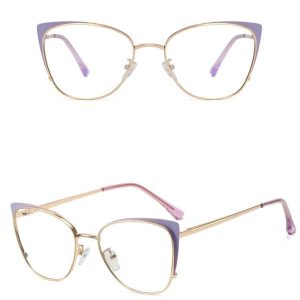 Okulary kocie do komputera damskie z filtrem BLUE Light zerówki 2585-3