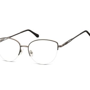 Damskie okulary żyłkowe zerówki oprawki korekcyjne kocie oczy Flex 898E czarno-grafitowe