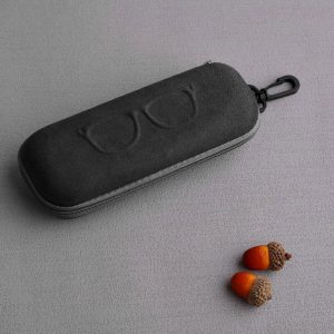 Etui na okulary na zamek ET-121 czarne zamszowe