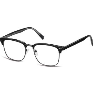 Oprawki korekcyjne zerówki okulary półramki 886B czarno-grafitowe