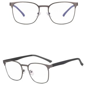Solidne okulary zerówki do komputera BLUE LIGHT grafitowo-czarne z flexami 25126D