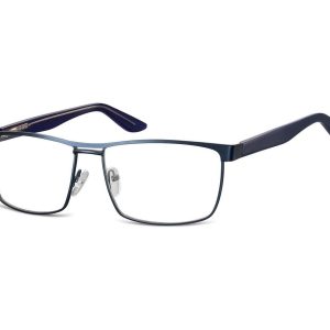 Męskie oprawki korekcyjne zerówki okulary prostokątne metalowe 880A granatowe