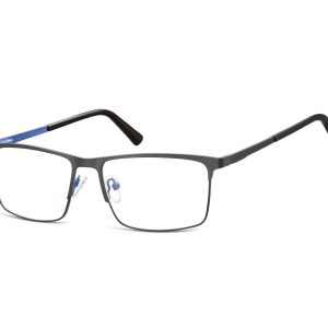 Okulary zerówki korekcyjne Nerd Prostokątne Flex 909A czarno-niebieskie