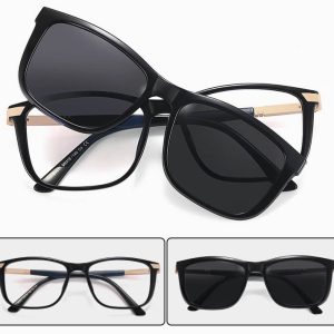 2w1 Okulary do komputera + nakładka przeciwsłoneczna na magnes Clip-On 25160 czarny