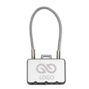 Kłódka do bagażu. - THREECODE - srebrny mat