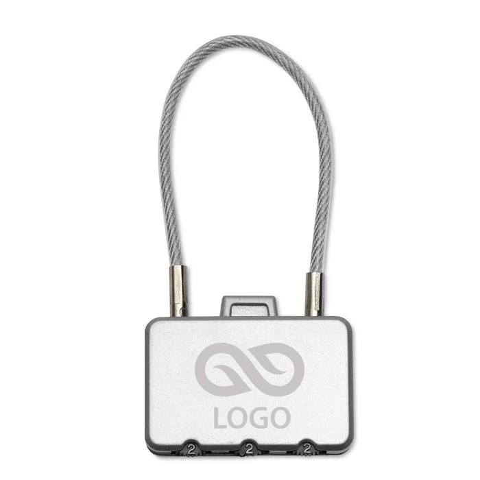 Kłódka do bagażu. - THREECODE - srebrny mat