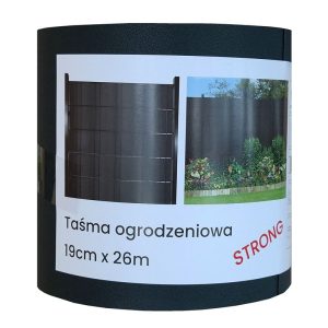 Taśma ogrodzeniowa 19 cm / 26 m - antracyt - STRONG
