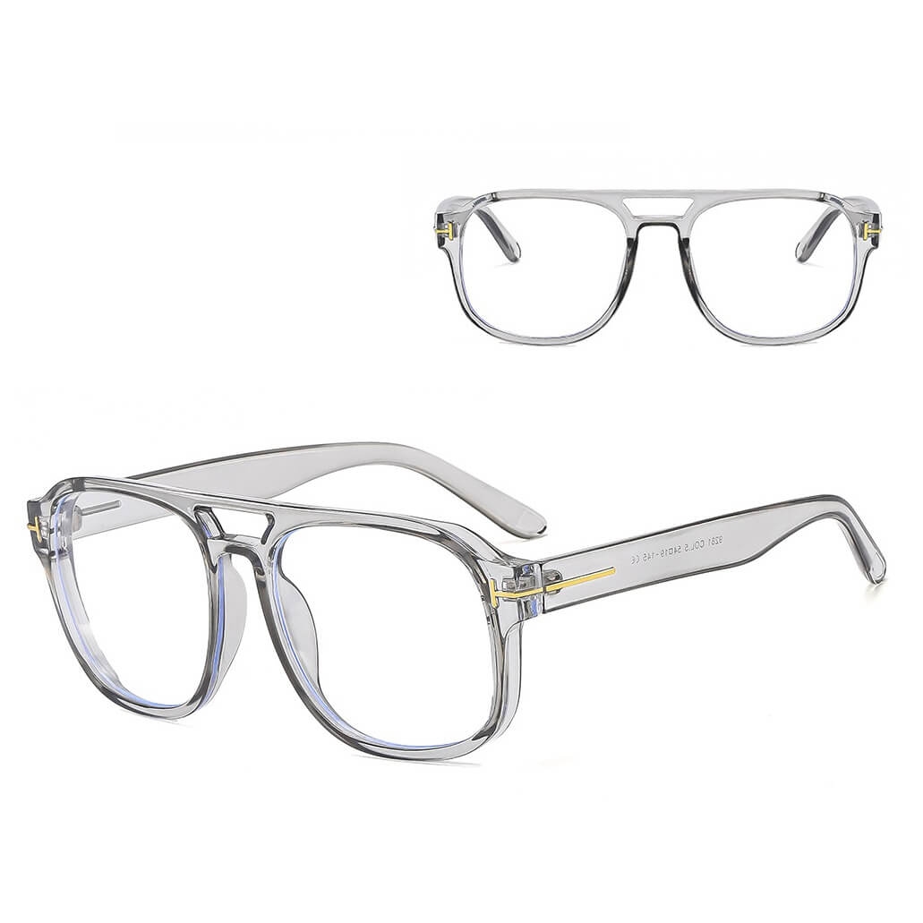 Okulary zerówki do komputera z filtrem BLUE LIGHT pilotki STL64F szare