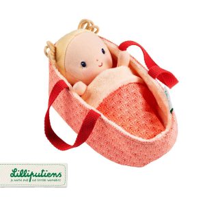Lilliputiens - Anais - Lalka dzidziuś w koszyczku z ubrankiem i kocykiem