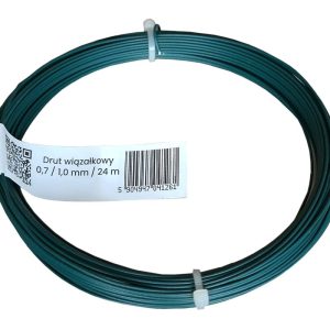 Drut wiązałkowy powlekany PCV - 0,7 / 1,0 mm / 24 m - antracyt , zielony