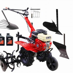 Glebogryzarka spalinowa HOLIDA WM500 7.0KM - Zestaw pług + radło + kopaczka + koła