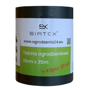 Taśma ogrodzeniowa 19 cm / 35 m - antracyt , szara , zielona + 20 klipsów