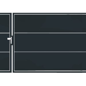 Bramofurtka asymetryczna PRO typ WALL SOLID - malowana proszkowo - 1,5 / 2,5 m x 1,5m