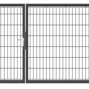 Bramofurtka asymetryczna PRO wypełniona panelem - malowana proszkowo - 1,5 / 2,5 m x 1,5 m