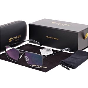 Męskie okulary Fotochromowe PREMIUM +1.00 do czytania z antyrefleksem STF380