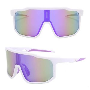 Sportowe okulary przeciwsłoneczne lustrzane STS-02C biały/fiolet