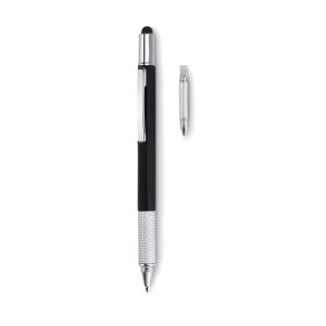 Długopis poziomica z linijką - TOOLPEN - Czarny