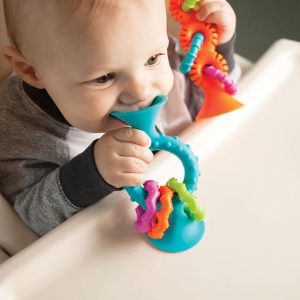 Fat Brain Toy Co. - Bobo Przyssawki Grzechotka Niebieska