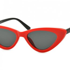 Okulary Kocie Oczy przeciwsłoneczne damskie czerwono-czarne okulary F-291K