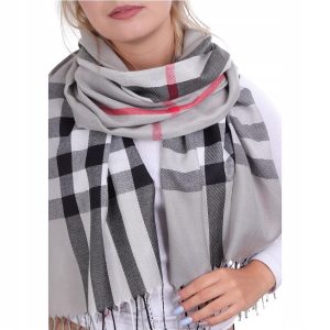 Ciepły szalik damski angielska krata Cashmere SZA-10