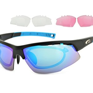 Okulary sportowe z ramką korekcyjną i wymiennymi soczewkami GOGGLE E863-1R