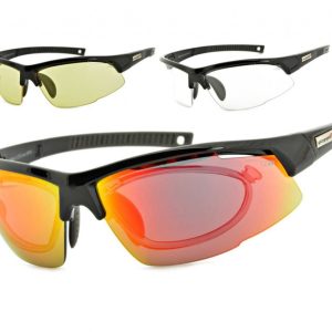 Okulary sportowe z ramką korekcyjną i wymiennymi soczewkami GOGGLE E865-2R