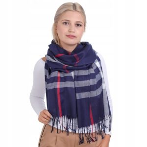 Ciepły szalik damski angielska krata Cashmere SZA-12