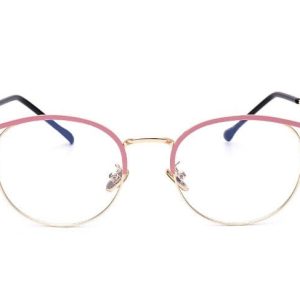 Okulary zerówki damskie z antyrefleksem SCH-544 róż/złoty