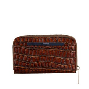 Damski portfel skórzany Canaletto – brązowy croco z RFID | Elegancja i bezpieczeństwo PD1445s299 RFID