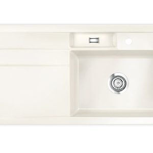 Systemceram Bela 100 Magnolia, zlewozmywak ceramiczny, korek manualny