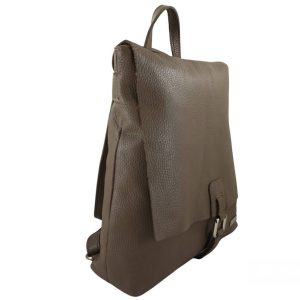 Stylowy plecak damski skórzany - Beżowy ciemny