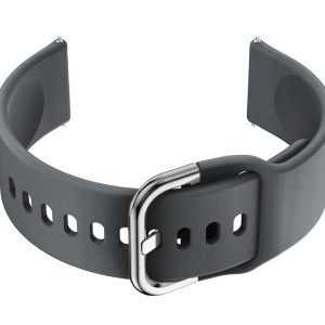 Pasek gumowy do smartwatch U01 - ciemny szary/srebrny - 18mm