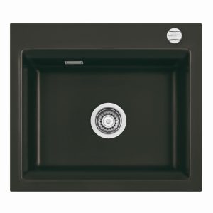 Systemceram Kara 57 Nigra zlewozmywak ceramiczny, korek manualny