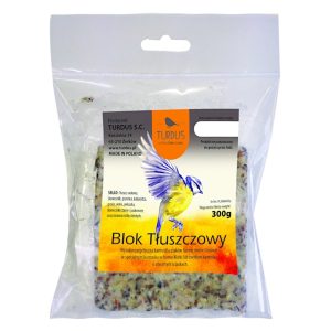 Blok tłuszczowy 300g z ziarnami idealny dla ptaków do karmnika - TURDUS