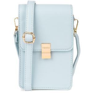 Niebieska Mała torebka damska na telefon mini listonoszka raportówka na ramię ekoskóra POR-TE-10