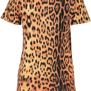 T-SHIRT DAMSKI Z KRÓTKIM RĘKAWEM KLASY CAVALLI POMARAŃCZOWY