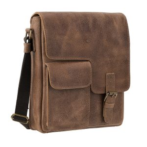 Męska torba skórzana vintage z kieszonką TM240