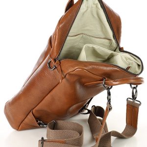 Elegancki plecak damski duży torba skórzana premium MARCO MAZZINI kamelowy