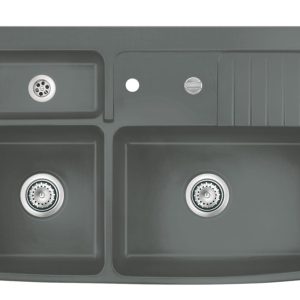 Systemceram Centra 90 Lava, zlewozmywak ceramiczny, korek automatyczny