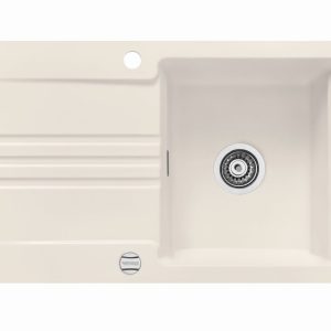 Systemceram Kara 85 Jasmin, zlewozmywak ceramiczny, korek manualny