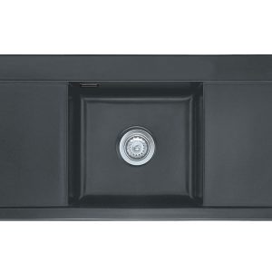 Systemceram Mera Middle Schiefer, zlew ceramiczny, korek manualny