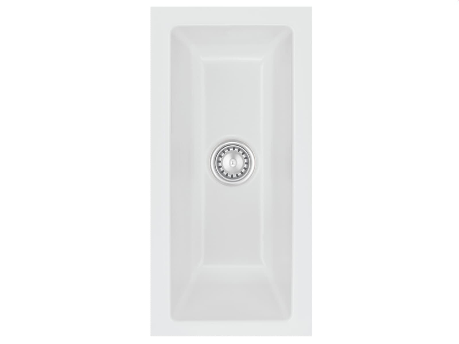 Systemceram Mera 16 U Satin, zlewozmywak ceramiczny, korek manualny