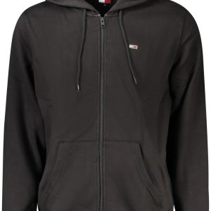 TOMMY HILFIGER MĘSKA BLUZA Z ROZPINANYM NA ZAMEK CZARNY
