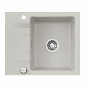 Systemceram Genea 60 Alu, zlewozmywak ceramiczny, korek manualny
