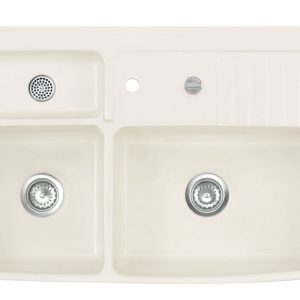 Systemceram Centra 90 Jasmin, zlewozmywak ceramiczny, korek automatyczny