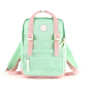 Pojemny, miejski plecak damski w miętowym kolorze zamykany na suwak - Himawari