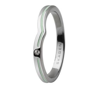 Biżuteria SKAGEN JRSA018SS7. Pierścionek, Kolor zielony. Kobieta.