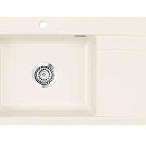 Systemceram Stema 86 SL Magnolia, zlewozmywak ceramiczny, korek manualny