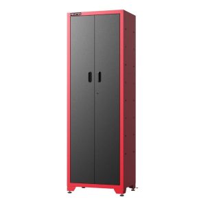 Feistos Wyposażenie warsztatu Szafka wysoka z drzwiami skrzydłowymi Juno Solo Czerwony/Czarny 66x46x198cm